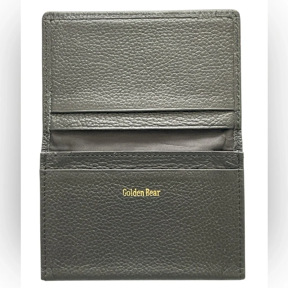 Golden Bear Black Leather Card Case